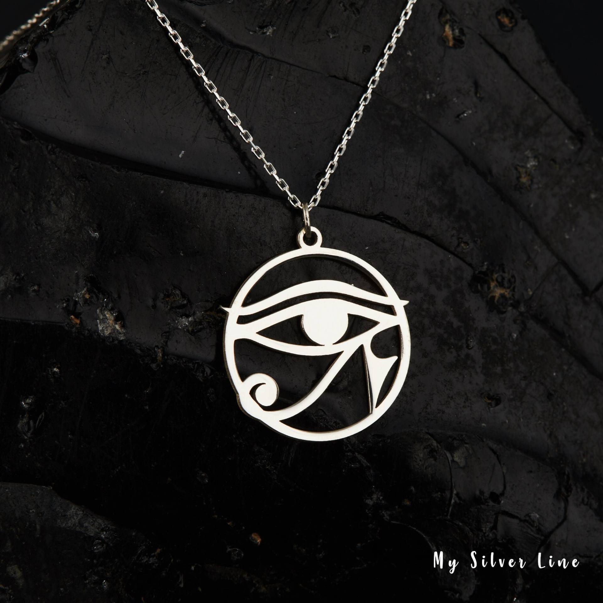 Auge Des Ra Halskette in Sterling Silber, Horus Halskette, Spiritueller Schmuck, Geschenk Für Sie, Anhänger, Schmuck von MySilverLine