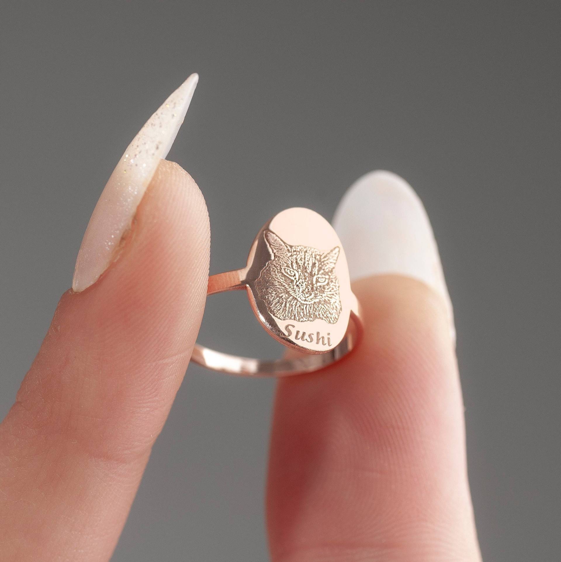 Haustier Ring, Silber Ring Mit Gravur Haustier Ring, Silber Ring Mit Gravur von MySilverLine