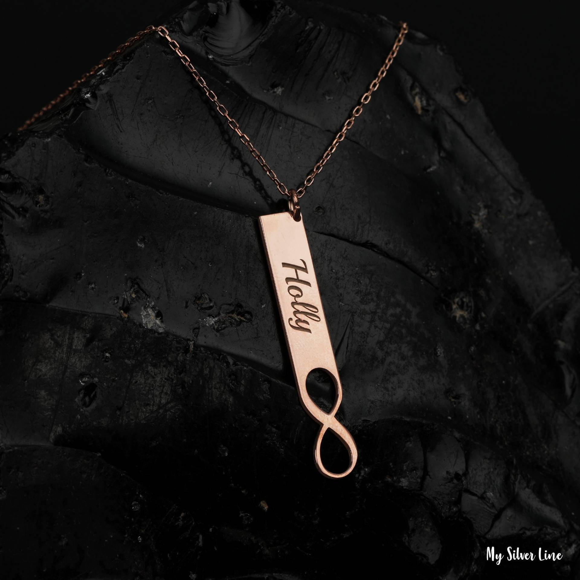 Infinity Bar Halskette, Sterling Silber Schmuck, Geschenk Für Sie, Personalisierte Liebhaber von MySilverLine