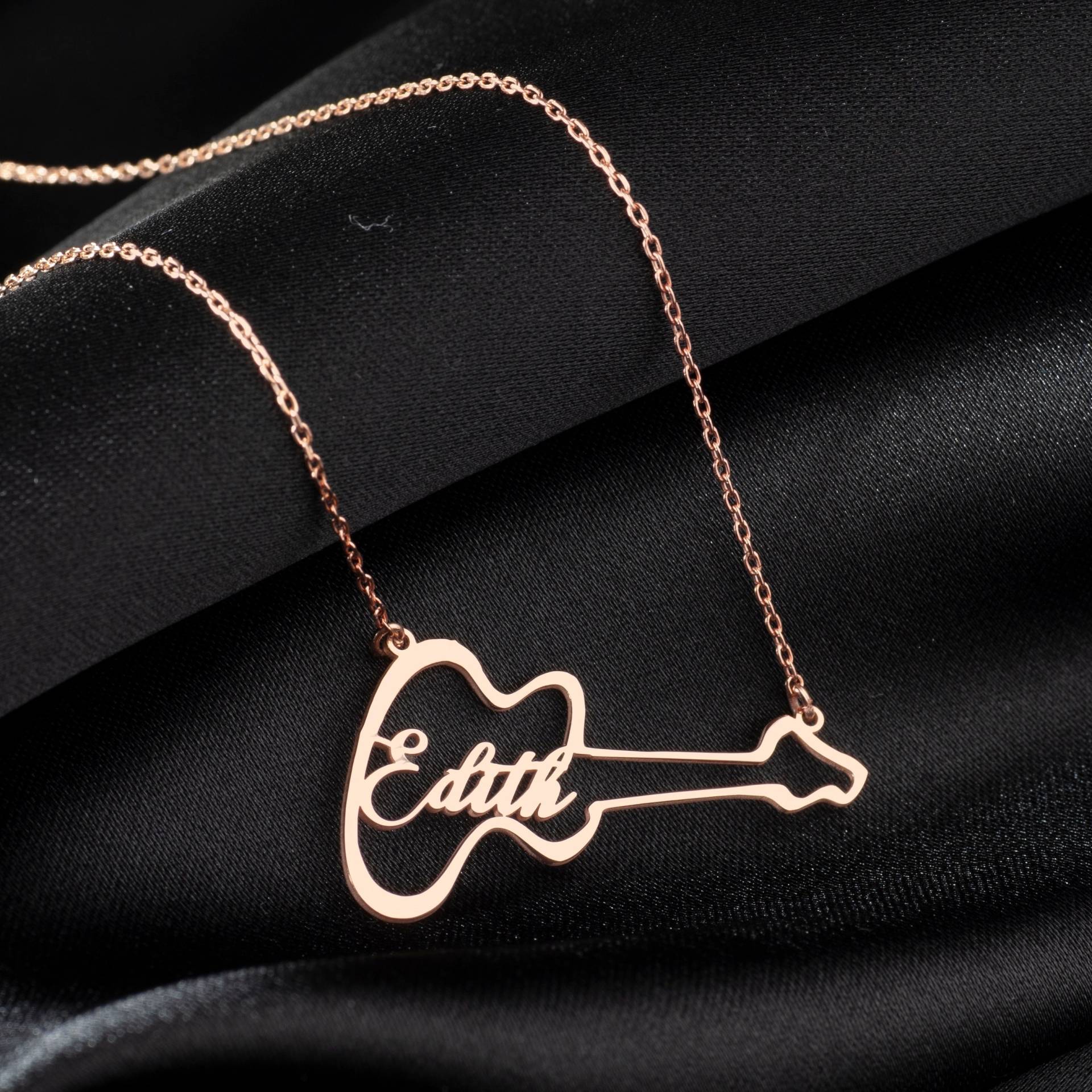 Personalisierte Sterling Silber Gitarre Halskette - Benutzerdefinierte Name Anhänger Personalisierte Sterling Silber Gitarre Halskette - Benutzerdefinierte Name Anhänger von MySilverLine