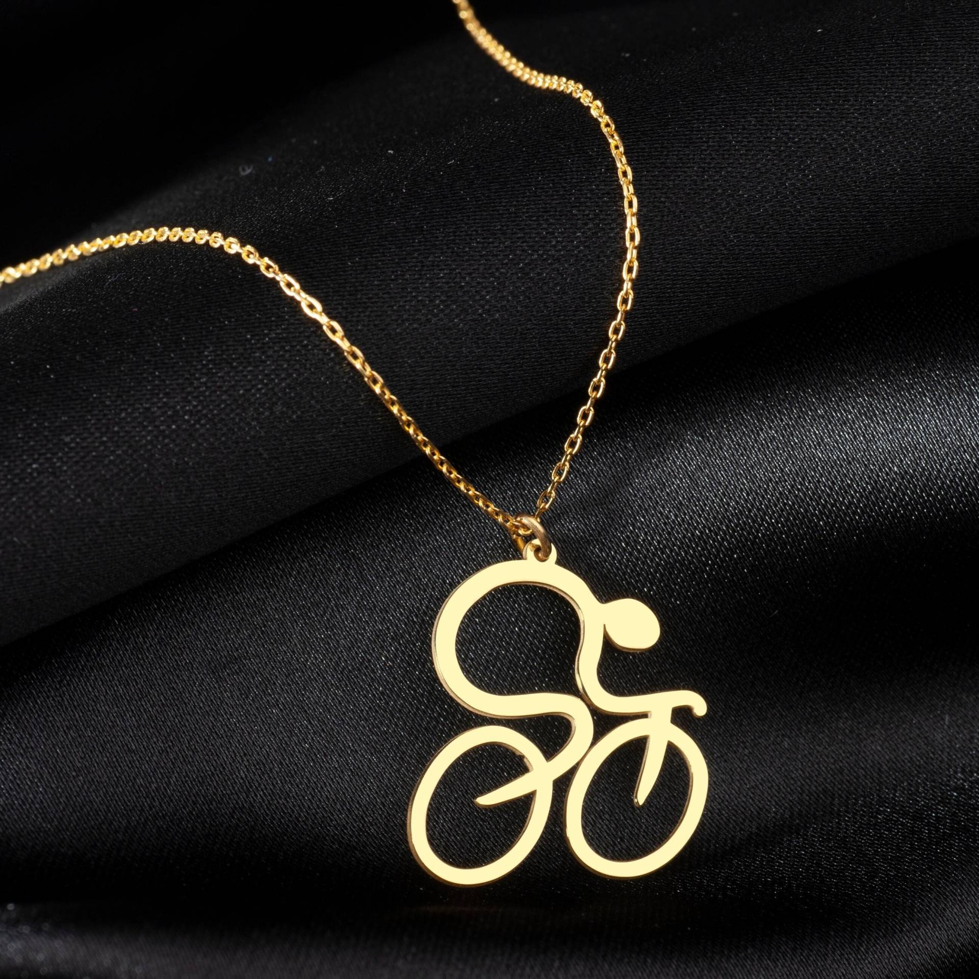 Radfahrer Halskette in Sterling Silber, Fahrrad Anhänger, Sport Liebhaber Geschenk, Biking Charm, Geschenk Für Kinder, Mountainbike Halskette, Ihn von MySilverLine