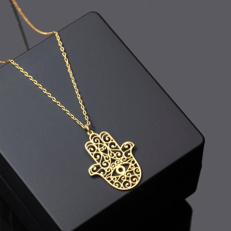 sterling Silber Hamsa Halskette Hand Der Fatima Evil Eye Charm sterling Silber Hamsa Halskette Hand Der Fatima Evil Eye Charm von MySilverLine