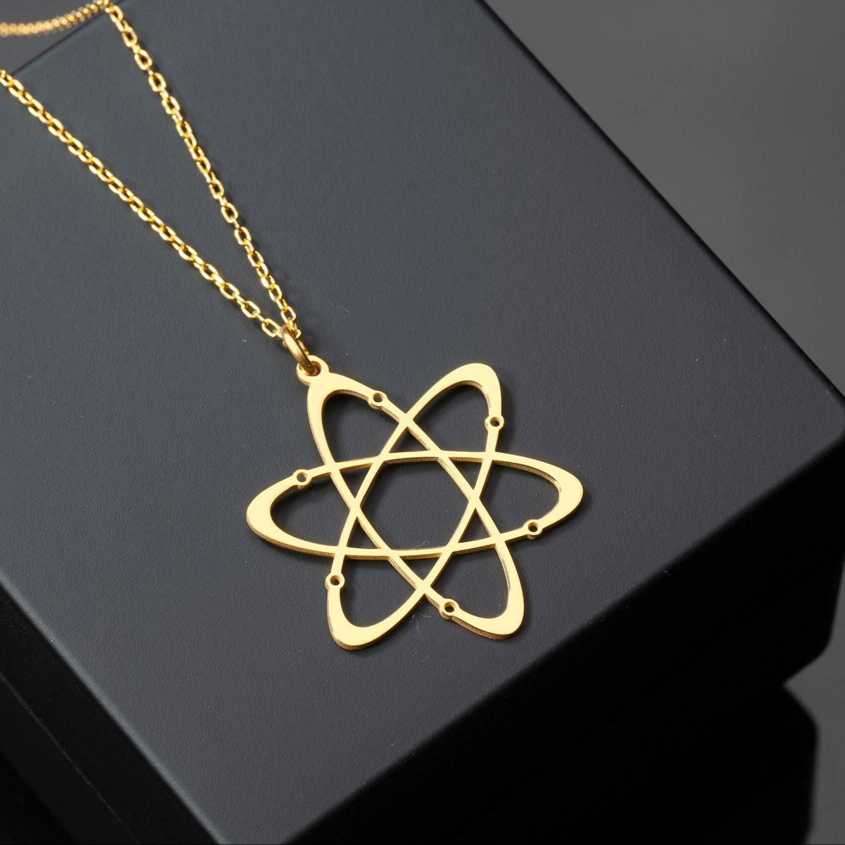 sterling Silber Molekül Halskette Atom Anhänger, Wissenschaft Schmuck sterling Silber Molekül Halskette Atom Anhänger, Wissenschaft Schmuck von MySilverLine