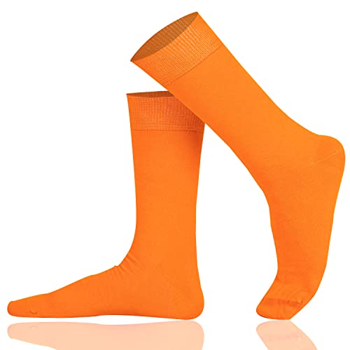 Mysocks Extrafeine Baumwollsocken für Herren/Damen, Nahtloser Zehenbereich, für Geschäfts, formelle, Freizeit und Alltagskleidung Größe 41-46, Orange von Mysocks