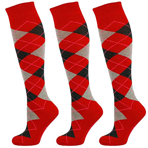 Mysocks 3 Paare Kinder Kniestrümpfe Socken Asche Anthrazit Auf rot von Mysocks