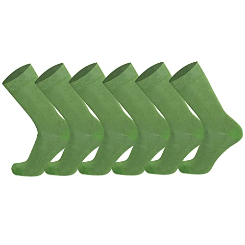 Mysocks Herren/Damen Socken, gekämmte Baumwolle, nahtlose Zehenpartie, 6er-Pack Grün von Mysocks