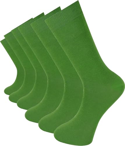 Mysocks Herren/Damen Socken, gekämmte Baumwolle, nahtlose Zehenpartie, 6er-Pack Grün von Mysocks