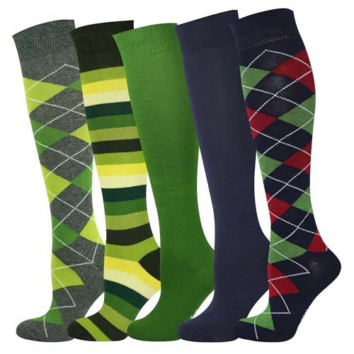 Mysocks Unisex Kniestrümpfe Gepunktet Aus Extra Fein Gekämmter Baumwolle 5 Paare Multi Design 750 42-46 von Mysocks