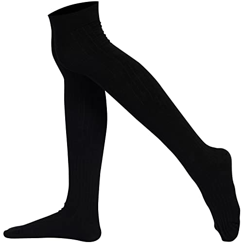 Mysocks Unisex über das Knie Socken Gerippt schwarz von Mysocks