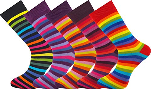 Mysocks 5 Paar Herren Socken Streifen Extra feine gekämmte Baumwolle Größe 41-46 von Mysocks