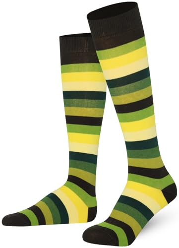 Mysocks Unisex Kniestrümpfe lange Socken Streifen Grün Multi von Mysocks