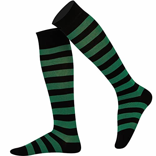 Mysocks Unisex Kniestrümpfe lange Socken Streifen Grün Schwarz von Mysocks