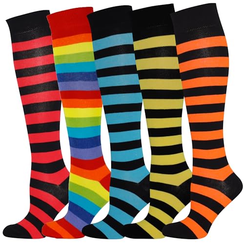 Mysocks Unisex Kniestrümpfe lange Socken Streifen Multi 504 von Mysocks