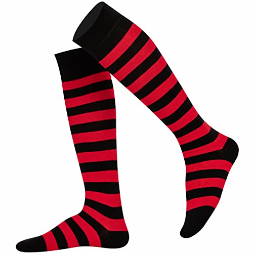 Mysocks Unisex Kniestrümpfe lange Socken Streifen rot schwarz von Mysocks