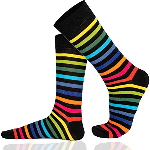 Mysocks Extra Feine Baumwolle, Nahtlose Zehenpartie, Gestreifte Socken Streifen dunkel Sortiert 41-46 von Mysocks