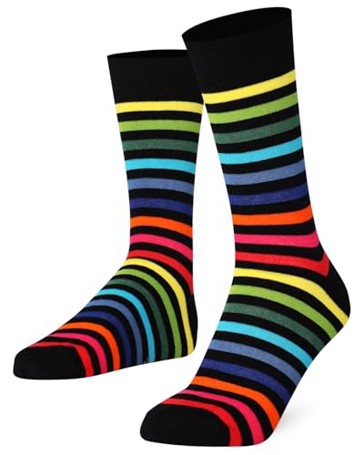 Mysocks Extra Feine Baumwolle, Nahtlose Zehenpartie, Gestreifte Socken Streifen dunkel Sortiert 41-46 von Mysocks