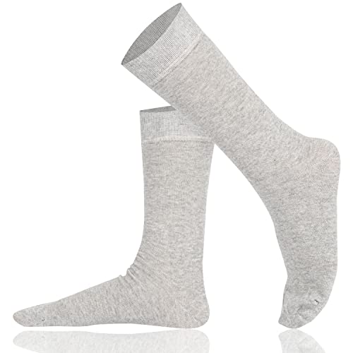 Mysocks Extrafeine Baumwollsocken für Herren/Damen, Nahtloser Zehenbereich, für Geschäfts, Formelle, Freizeit und Alltagskleidung Größe 37-41, Asche von Mysocks