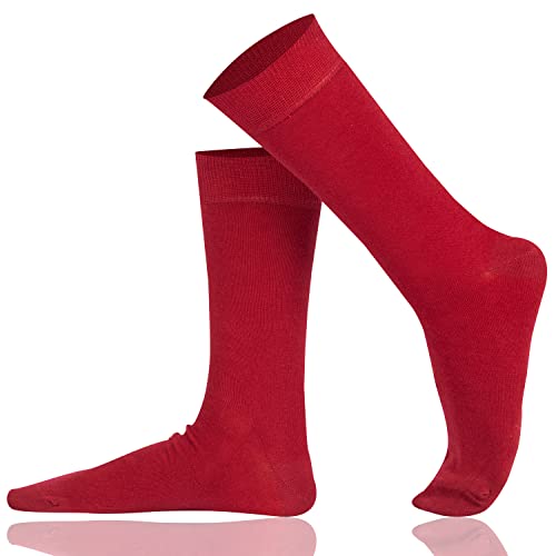 Mysocks Extrafeine Baumwollsocken für Herren/Damen, Nahtloser Zehenbereich, für Geschäfts, formelle, Freizeit und Alltagskleidung Größe 41-46, Bordo von Mysocks