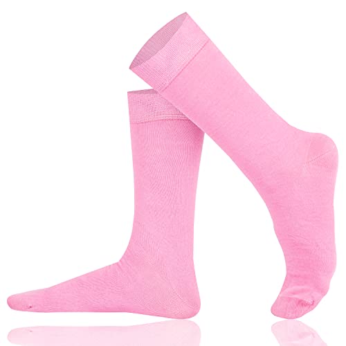 Mysocks Extrafeine Baumwollsocken für Herren/Damen, Nahtloser Zehenbereich, für Geschäfts, formelle, Freizeit und Alltagskleidung Größe 41-46, Rosa von Mysocks