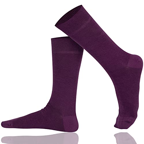 Mysocks Extrafeine Baumwollsocken für Herren/Damen, Nahtloser Zehenbereich, für Geschäfts, Formelle, Freizeit und Alltagskleidung Größe 37-41, Lila von Mysocks