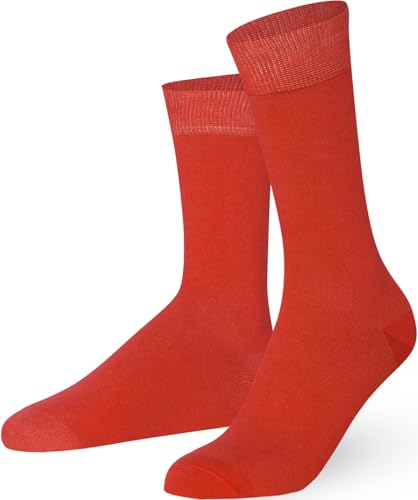 Mysocks Extrafeine Baumwollsocken für Herren/Damen, Nahtloser Zehenbereich, für Geschäfts, Formelle, Freizeit und Alltagskleidung Größe 37-41, Scharlachrot von Mysocks