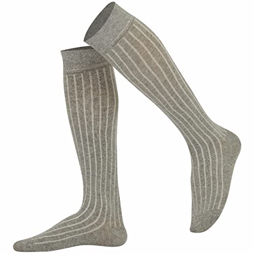 Mysocks Unisex Kniestrümpfe lange Socken gewelltes Asche von Mysocks