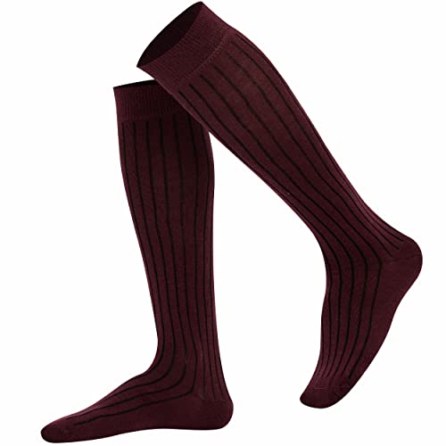 Mysocks Unisex Kniestrümpfe lange Socken gewelltes Burgund von Mysocks