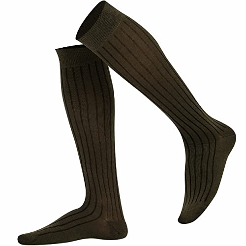Mysocks Unisex Kniestrümpfe lange Socken gewelltes khaki von Mysocks
