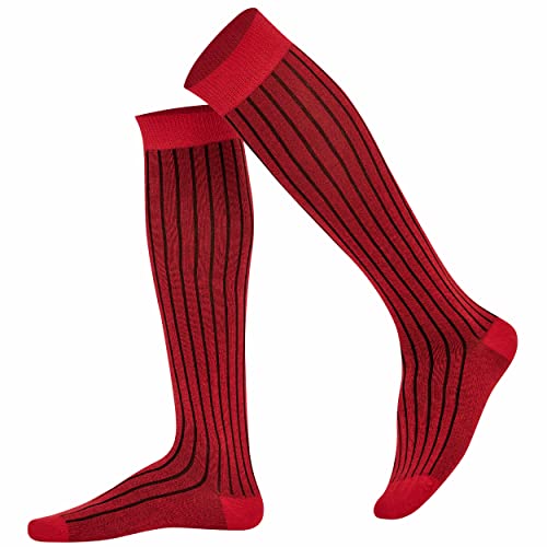 Mysocks Unisex Kniestrümpfe lange Socken gewelltes rot von Mysocks