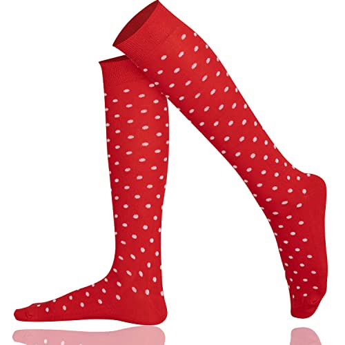 Mysocks Unisex Kniestrümpfe Gepunktet Aus Extra Fein Gekämmter Baumwolle, Gepunktet Rot 42-46 von Mysocks