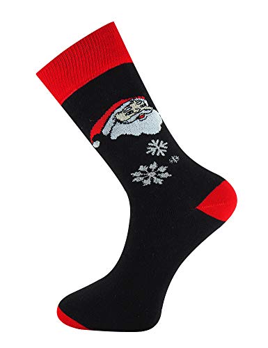 Mysocks Weihnachtssöckchen Schwarz Rot Weihnachtsmann Kopf von Mysocks