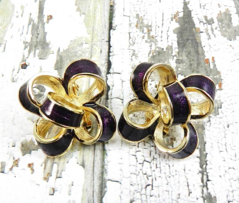 Vintage Donald Stannard Emaille Bogen Ohrclips von MySoulRepair