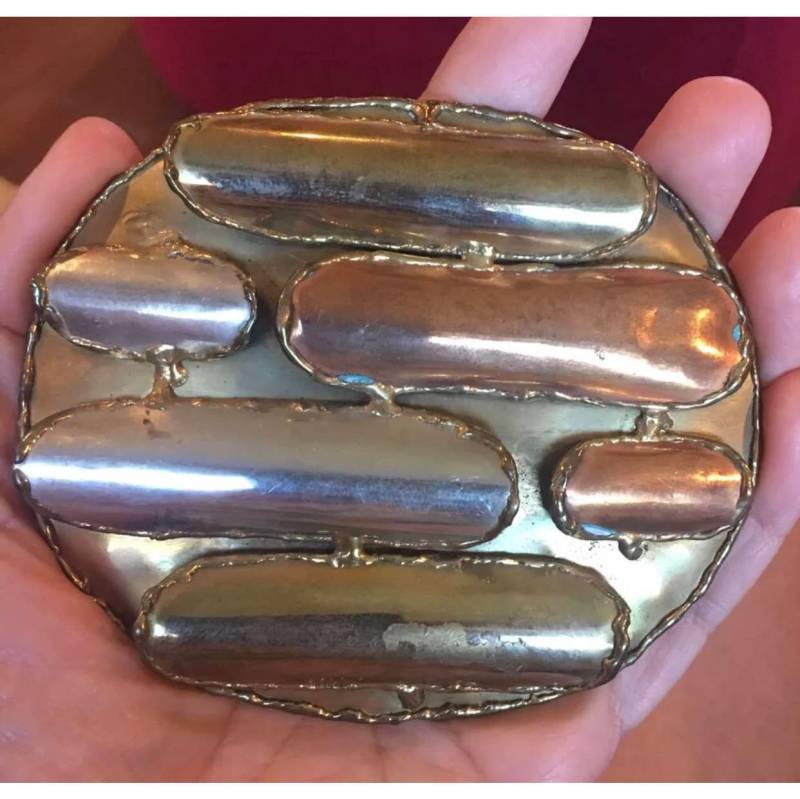 Vintage Mixed Metal Brutalist Gürtelschnalle - Made in India von MySoulRepair