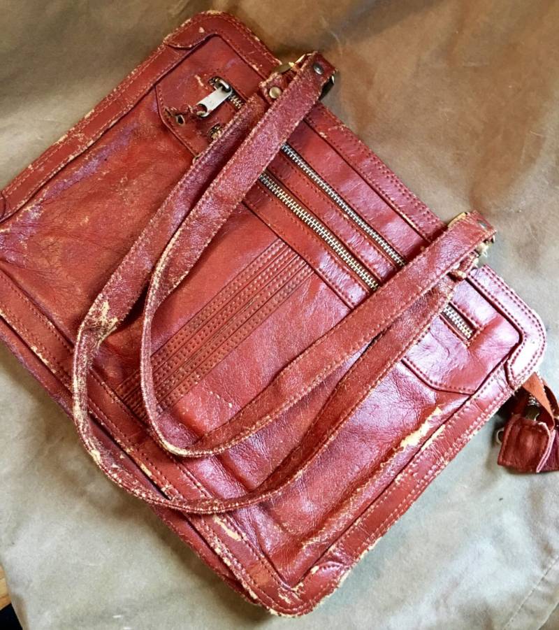 Vintage 70Er Jahre As Distressed Vegan Leder Aktentasche - Laptop Tasche von MySoulRepair
