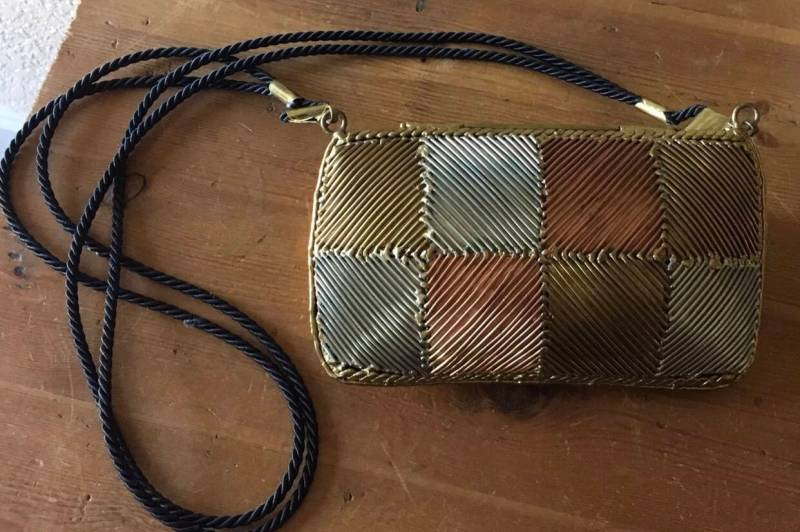 Vintage 70Er Jahre Brutalist Mixed Metal Kissen Geldbörse - Made in Mexico von MySoulRepair