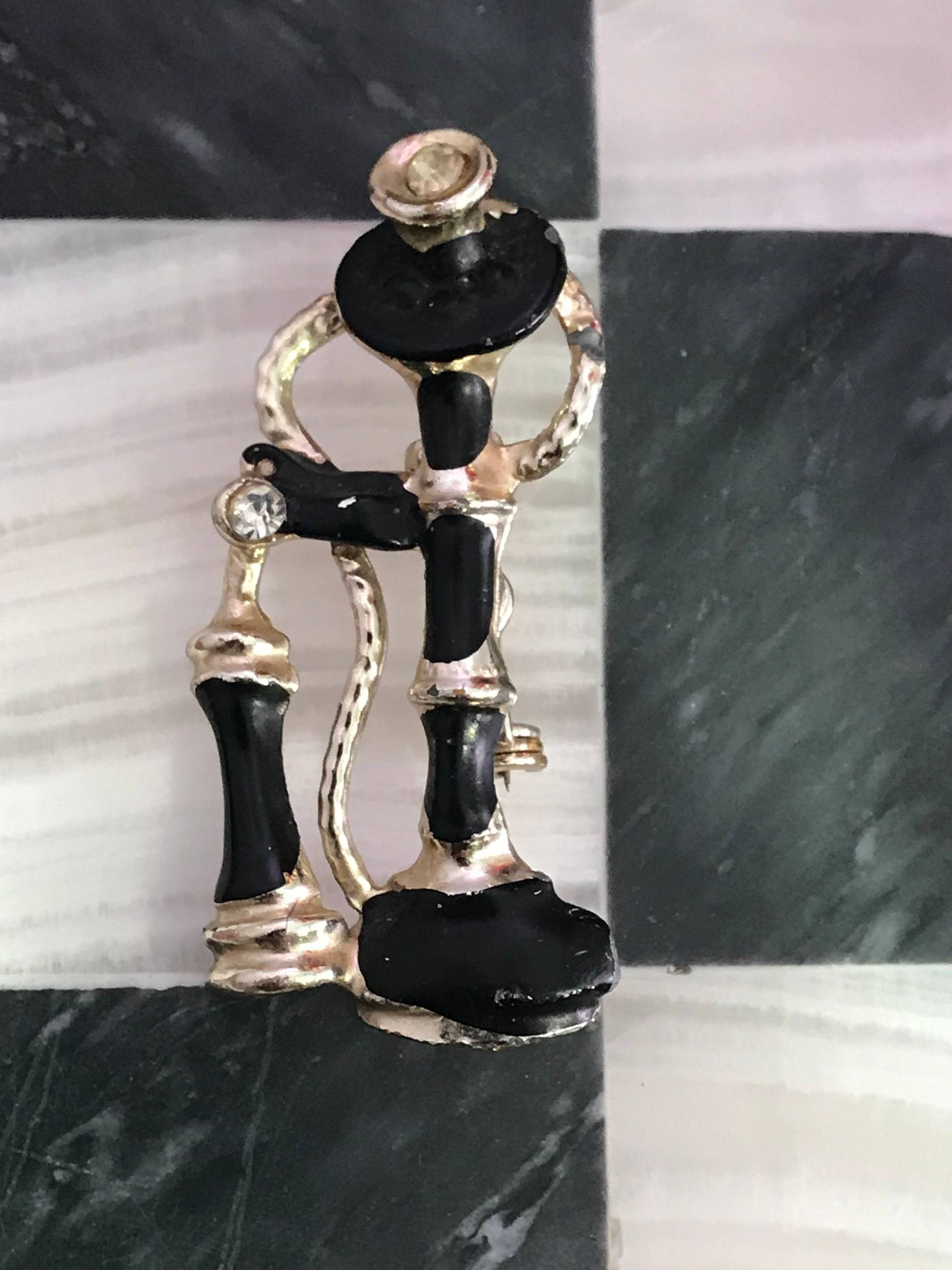 Vintage Art-Deco-Stil Alte Stil Telefon Anstecknadel Sammel Pin Sammler Brosche von MySoulRepair