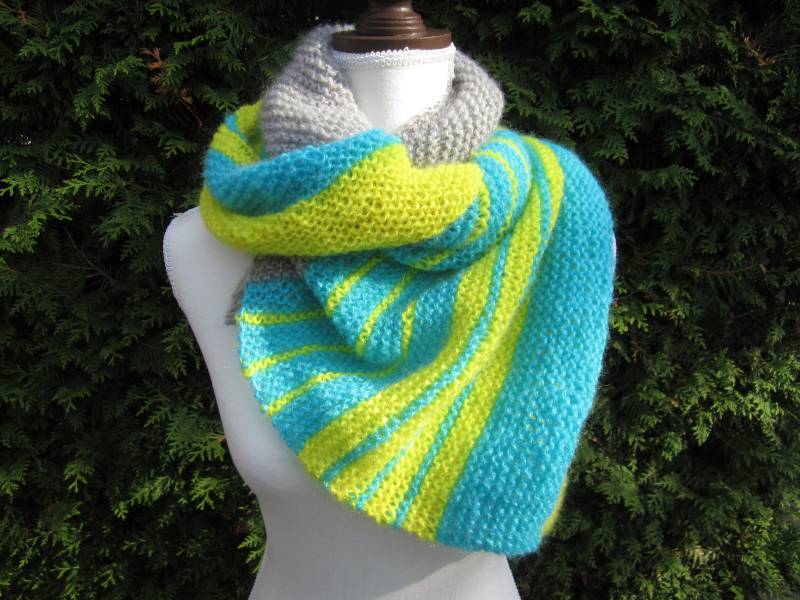 Dreieckstuch Halstuch Tuch Stola Schultertuch Unikat Einzelstück Handmade Damen - Mohair von MyStrickfein