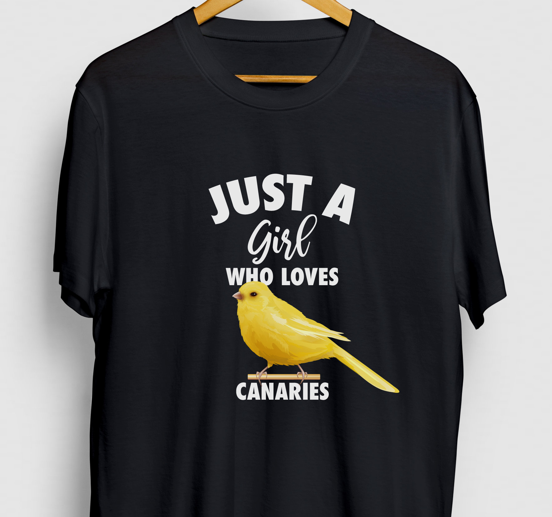 Just A Girl Who Loves Kanaren Geschenk, Lustiges Haustier Shirt, Vogel T-Shirt, Kanarien Hoodie/Jugend Shirt Unisex T-Shirt von MySweetHideoutCo