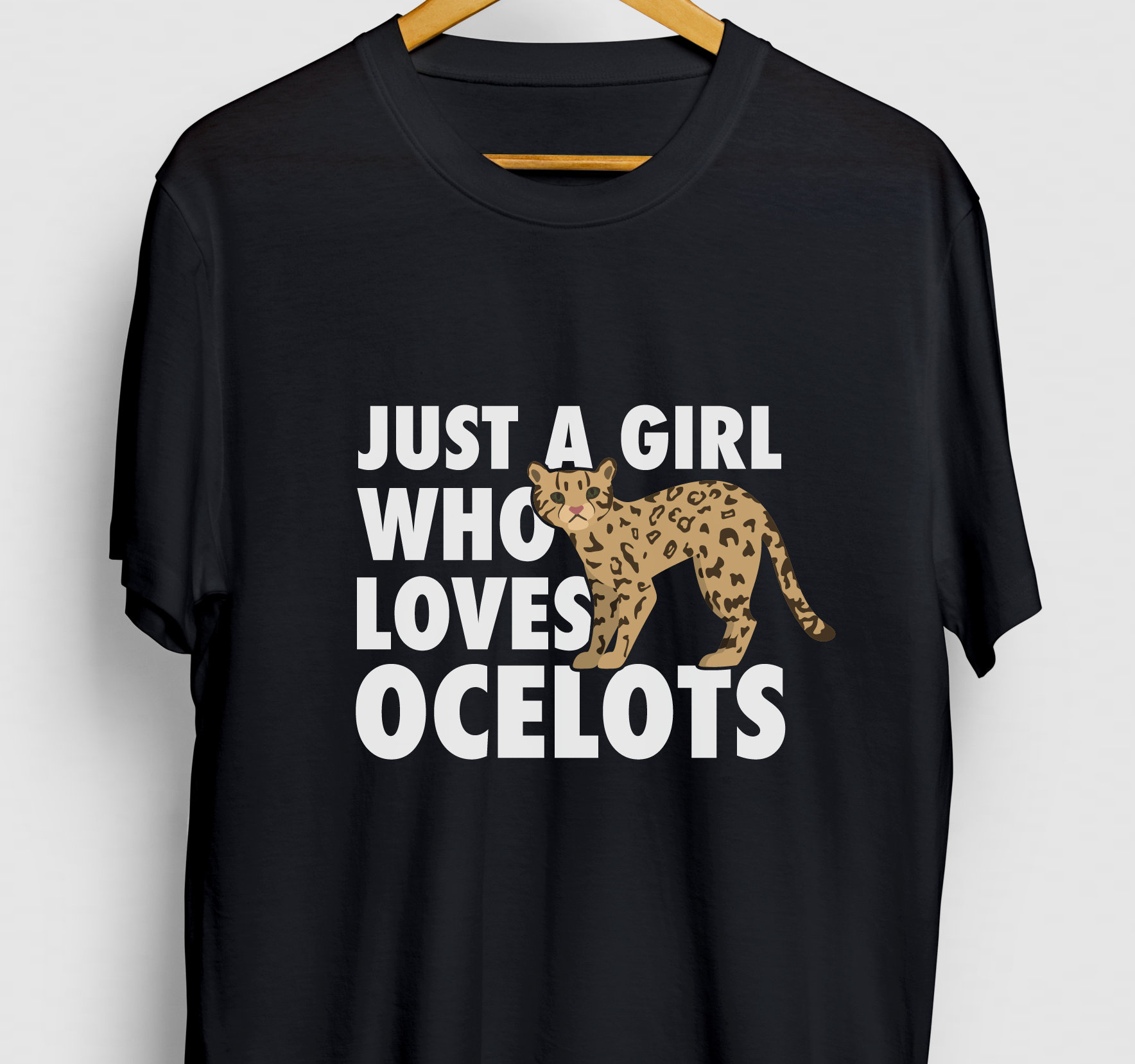 Just A Girl Who Loves Ocelots Ocelot Geschenk, Lustiges Zookeeper Shirt, Lustige Wilde Katze T-Shirt, Hoodie/Jugend Shirt Unisex T-Shirt von MySweetHideoutCo