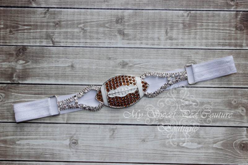 Funkelndes Fußball Strass Stirnband Für Mädchen - Baby Photo Prop Tutu's & Touch Downs Sport Accessoire von MySweetPeaCouture