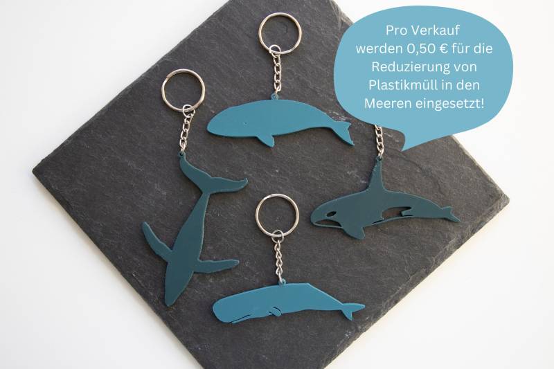 Wal Schlüsselanhänger Recycling Material in Deiner Lieblingsfarbe Ozean & Meer - Schutz Wale Geschenk Für Freundinnen Des Meers von MyTravelIsland