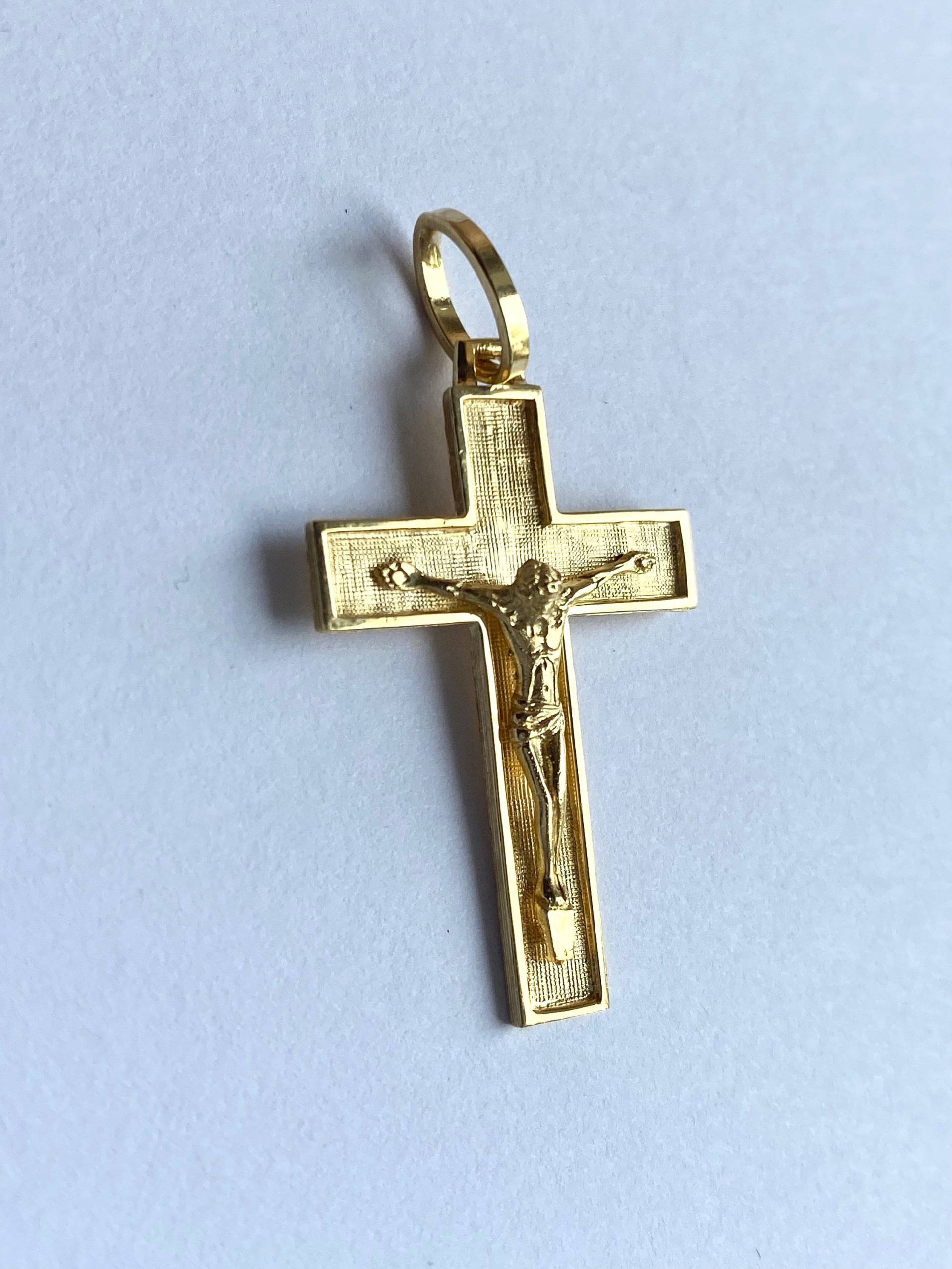 Kreuz Halskette Für Männer, Anhänger Aus 18K Gold, Kruzifix Kette, Religiöser Schmuck Katholik, Geschenke Freund, Muttertagsgeschenk Kreuz Halskette Für Männer, Anhänger Aus 18K Gold, Kruzifix Kette, Religiöser Schmuck Katholik, Geschenke Freund, Muttertagsgeschenk von MyTreasureGem