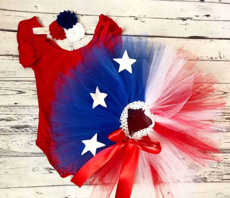 Baby-Mädchen Nach Hause Kommen Outfit 4. Juli Outfit, Gedenktag Tutu 1. Rot Flattern Ärmel Trikot Größen Nb-4T Stirnband von MyTuTuCuteBoutique