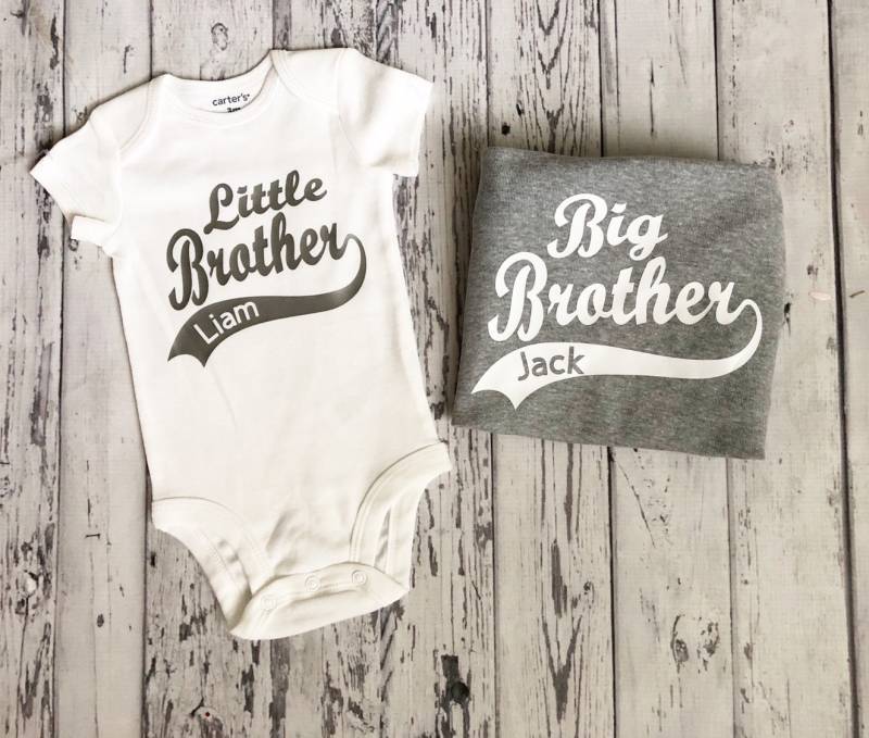 Big Bro Lil Großer Bruder Kleiner Shirts Baby Boy Coming Home Outfit Sibiling Brother Passende Gender Reveal von MyTuTuCuteBoutique