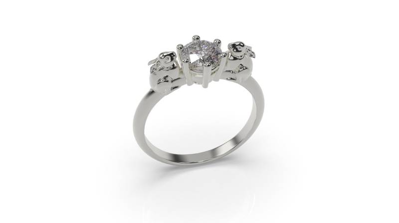 Kaninchen Ring Verlobungsring Häschenring Weißgold Kaninchenring Häschen 14K Gold Ehering Häschenschmuck von MyUniqueRing