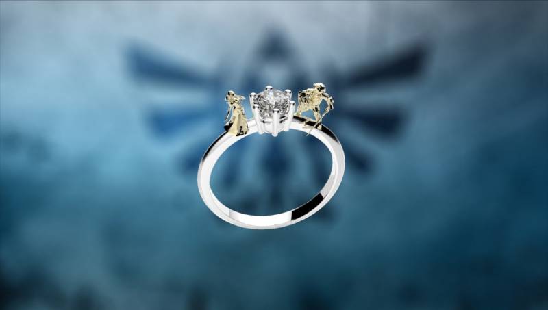 Zelda Verlobungsring Link Inspiriert Rosegold Nintendo Videospiel Ehering Geek Geeky Nerdy von MyUniqueRing