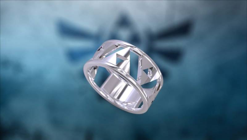 Zelda Wedding Band Verlobungsring Triforce Inspiriert Weißgold Nintendo Videospiel Ehering Geek Geeky Nerdy von MyUniqueRing