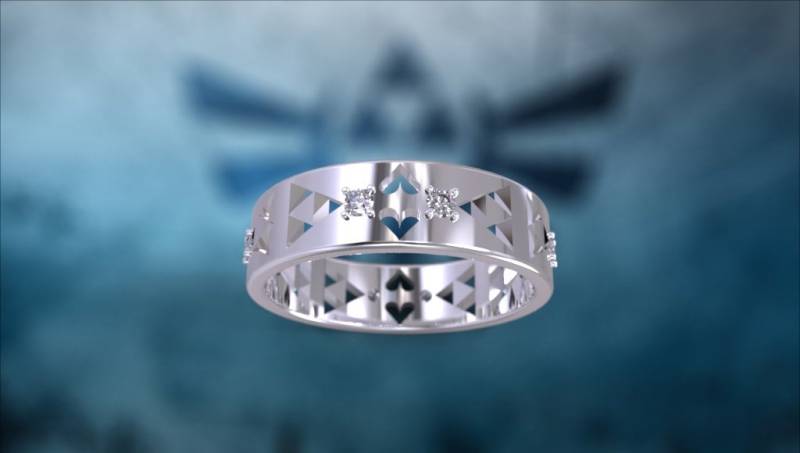 Zelda Wedding Band Verlobungsring Triforce Inspiriert Weißgold Nintendo Videospiel Ehering Geek Geeky Nerdy von MyUniqueRing