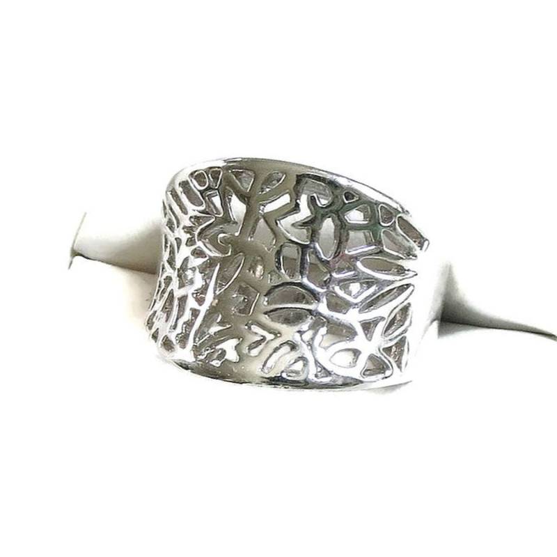 Openwork Silver Tone Ring Super Chunky Unisex Größe 9.25 Vintage von MyVintageJewels