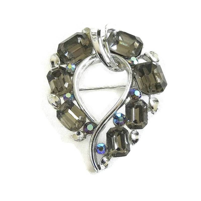 Rauch Und Blauen Aurora Borealis Strass Wirbel Brosche Vintage Signiert Lisner von MyVintageJewels